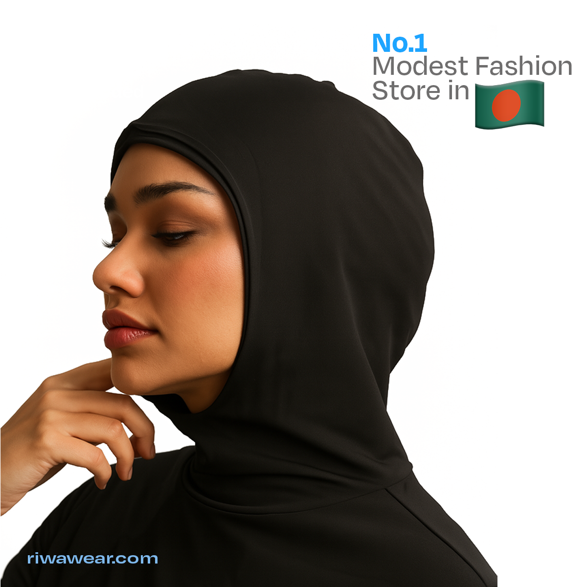 Riwa Long Hooded Top - Black