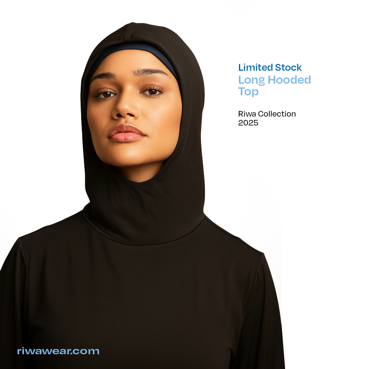 Riwa Long Hooded Top - Black