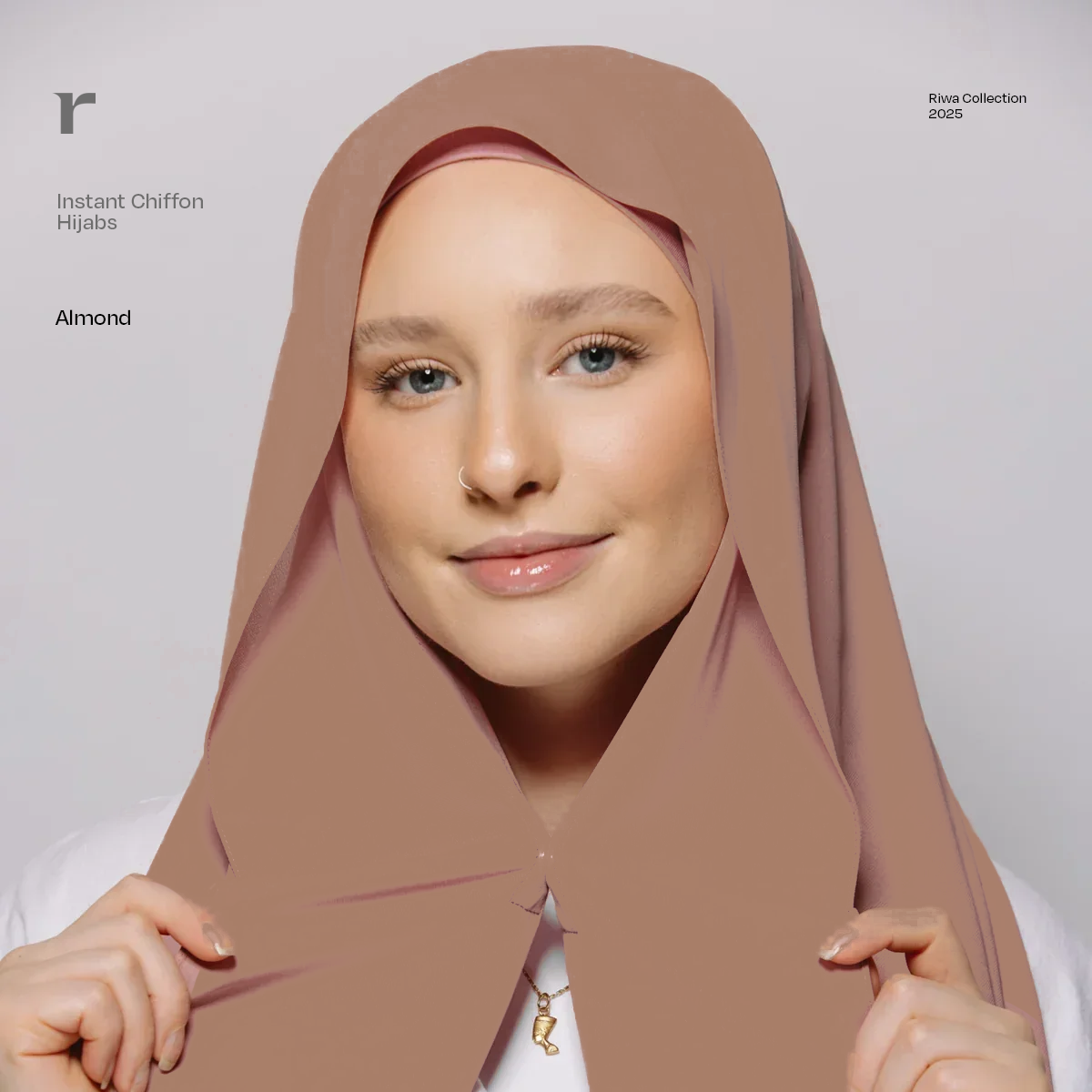 Instant Chiffon Hijab w/ Magnets - Riwa