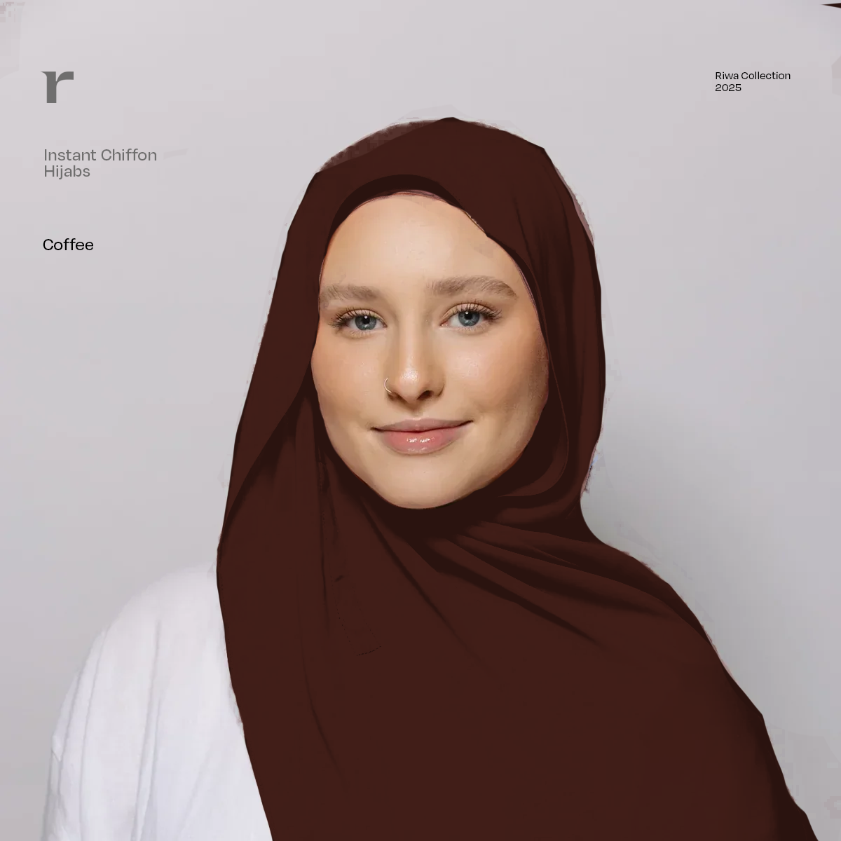 Instant Chiffon Hijab w/ Magnets - Riwa