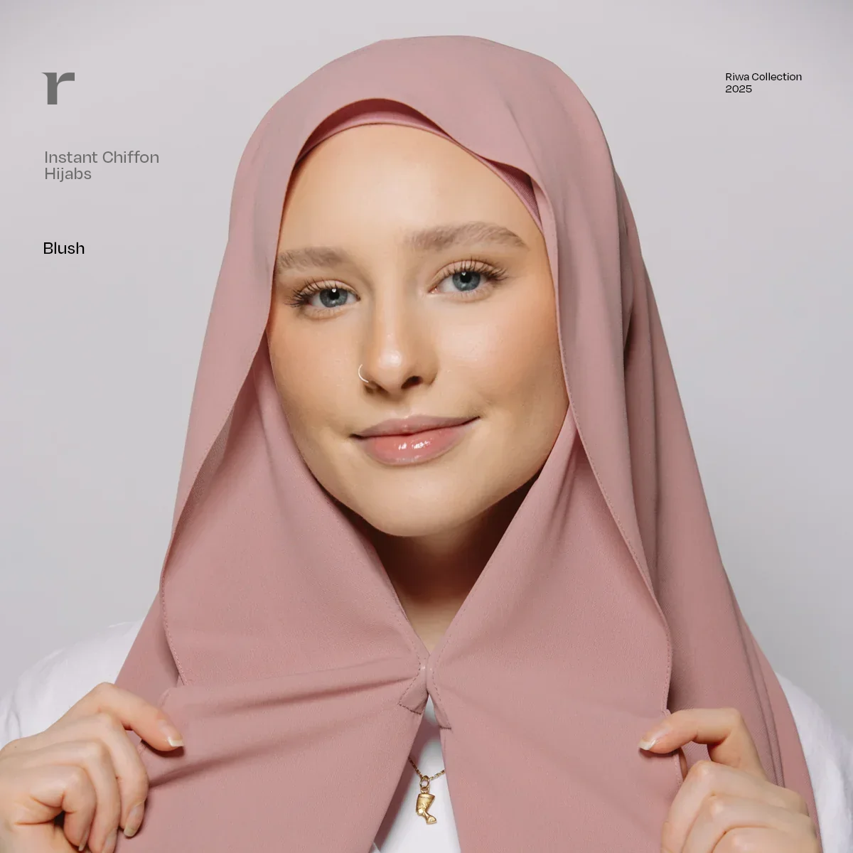 Instant Chiffon Hijab w/ Magnets - Riwa