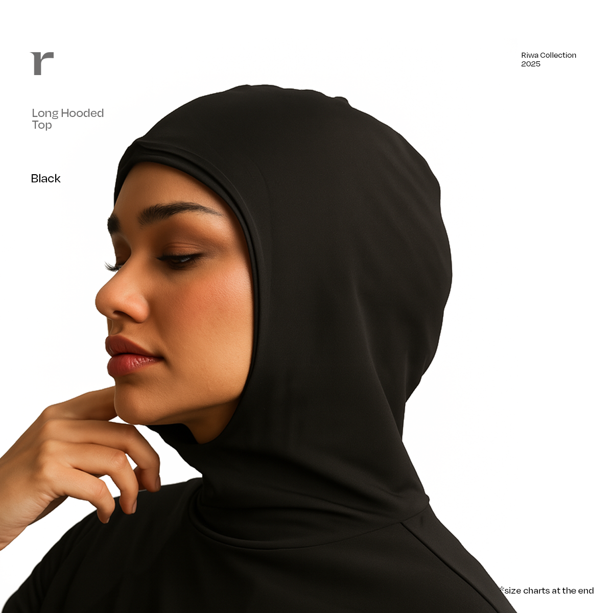 Riwa Long Hooded Top - Black