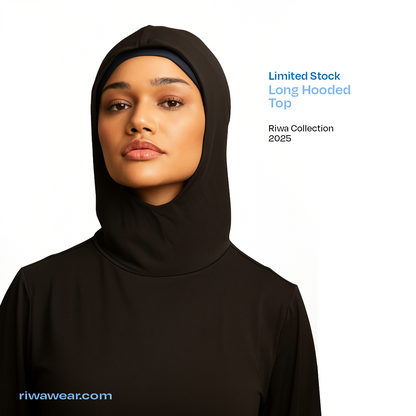 Riwa Long Hooded Top - Black