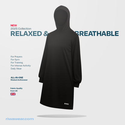 Riwa Long Hooded Top - Black