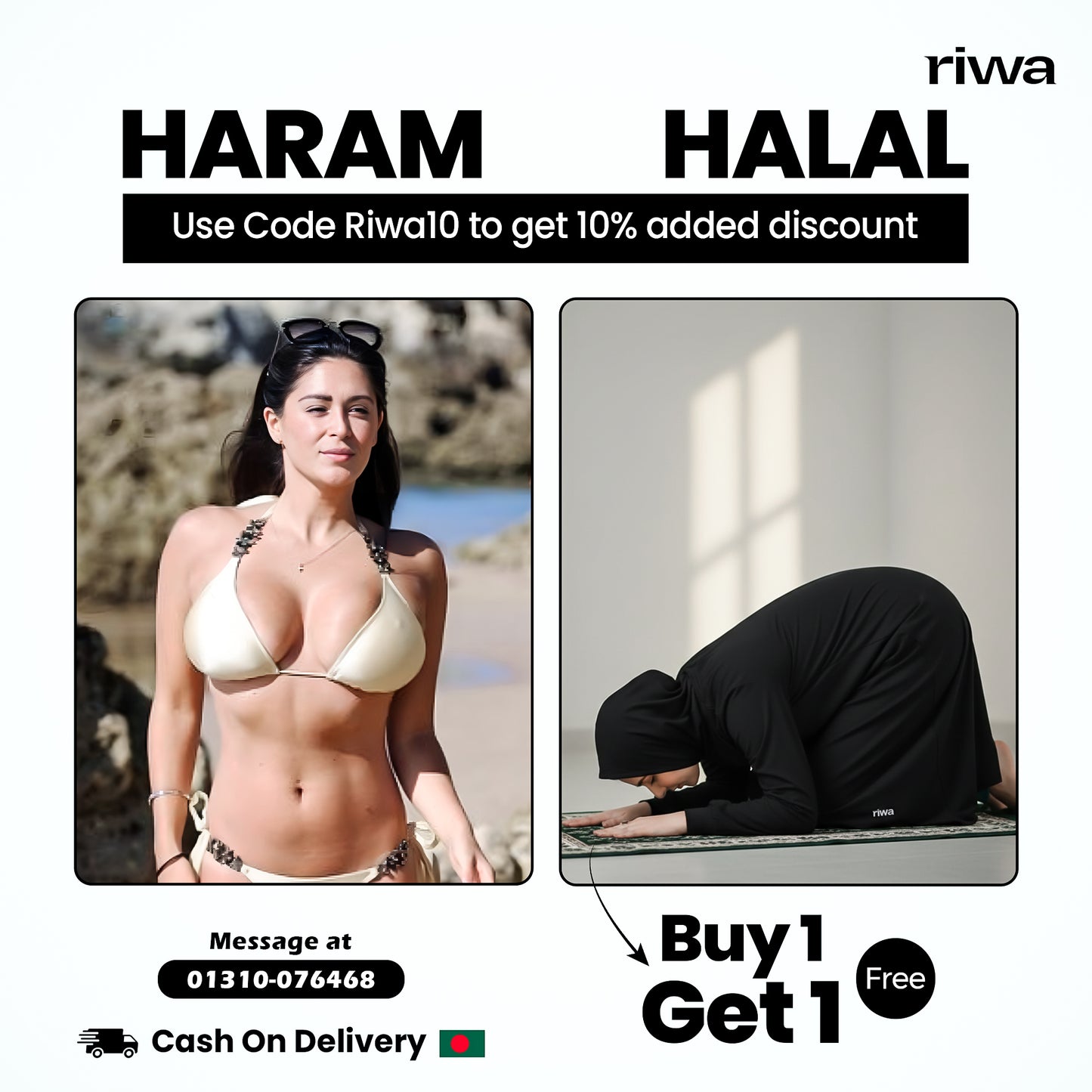 Riwa Long Hooded Top - Black